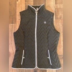 Ariat Insulated Quilted Vest Black Gray Chevron M